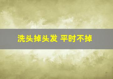 洗头掉头发 平时不掉